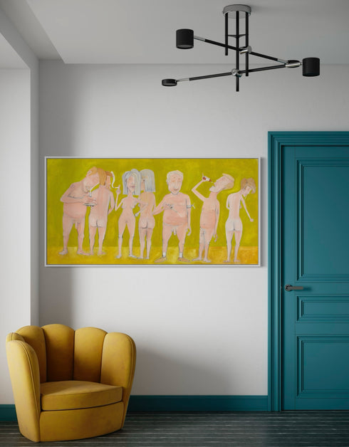 Naked People Doing Drugs | Framed Giclee Print on Canvas